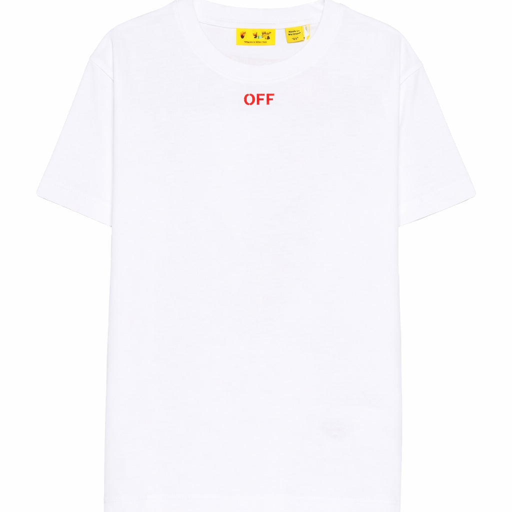 T-shirt per bambino Off-White Kids bianca con stampa grafica sul retro 44BAA002S26J006 110 OFF WHITE KIDS