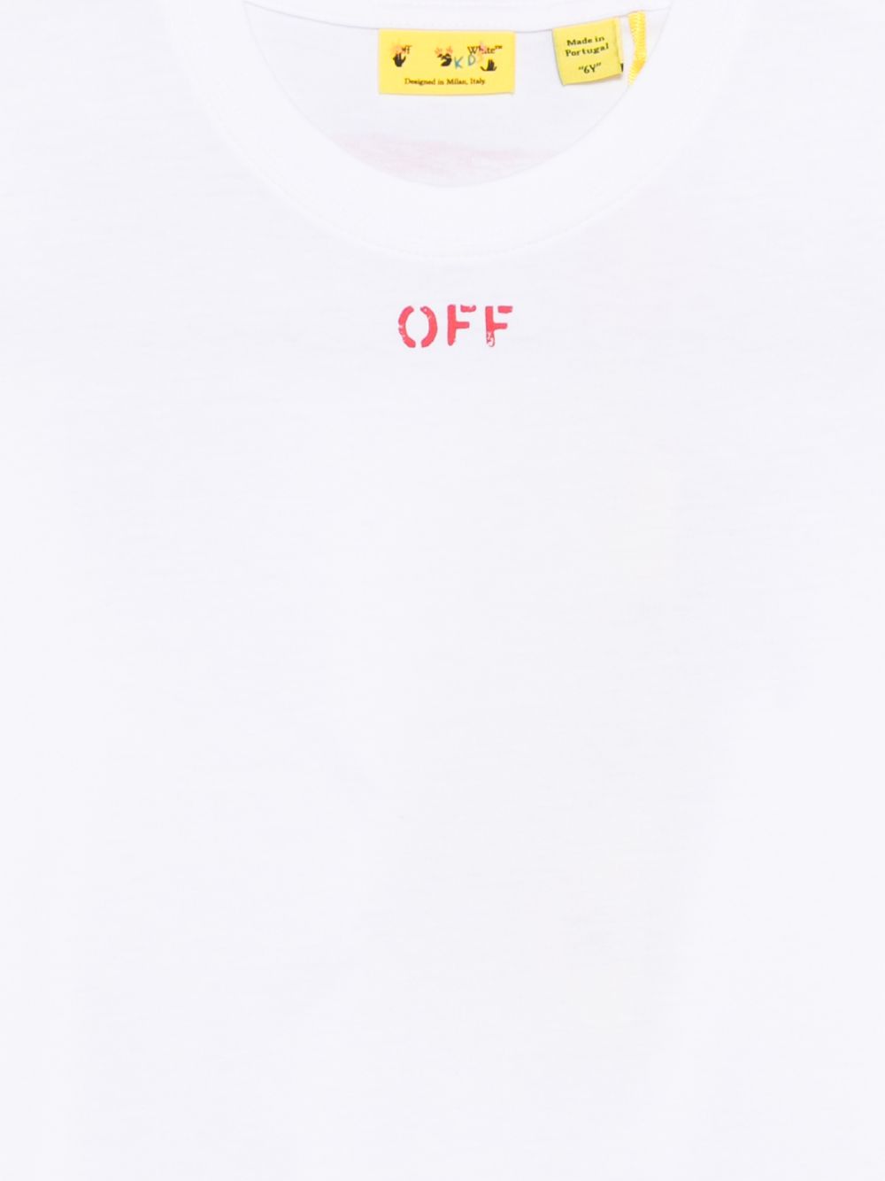 T-shirt per bambino Off-White Kids bianca con stampa grafica sul retro 44BAA002S26J006 110 OFF WHITE KIDS