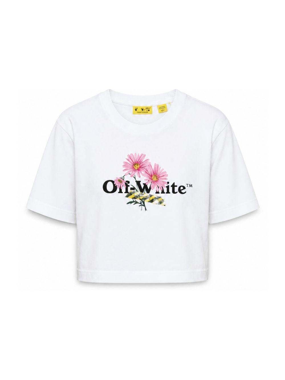T-shirt per bambina Off-White Kids bianca con stampa grafica floreale sul davanti 44GAA019S26J001 100 OFF WHITE KIDS