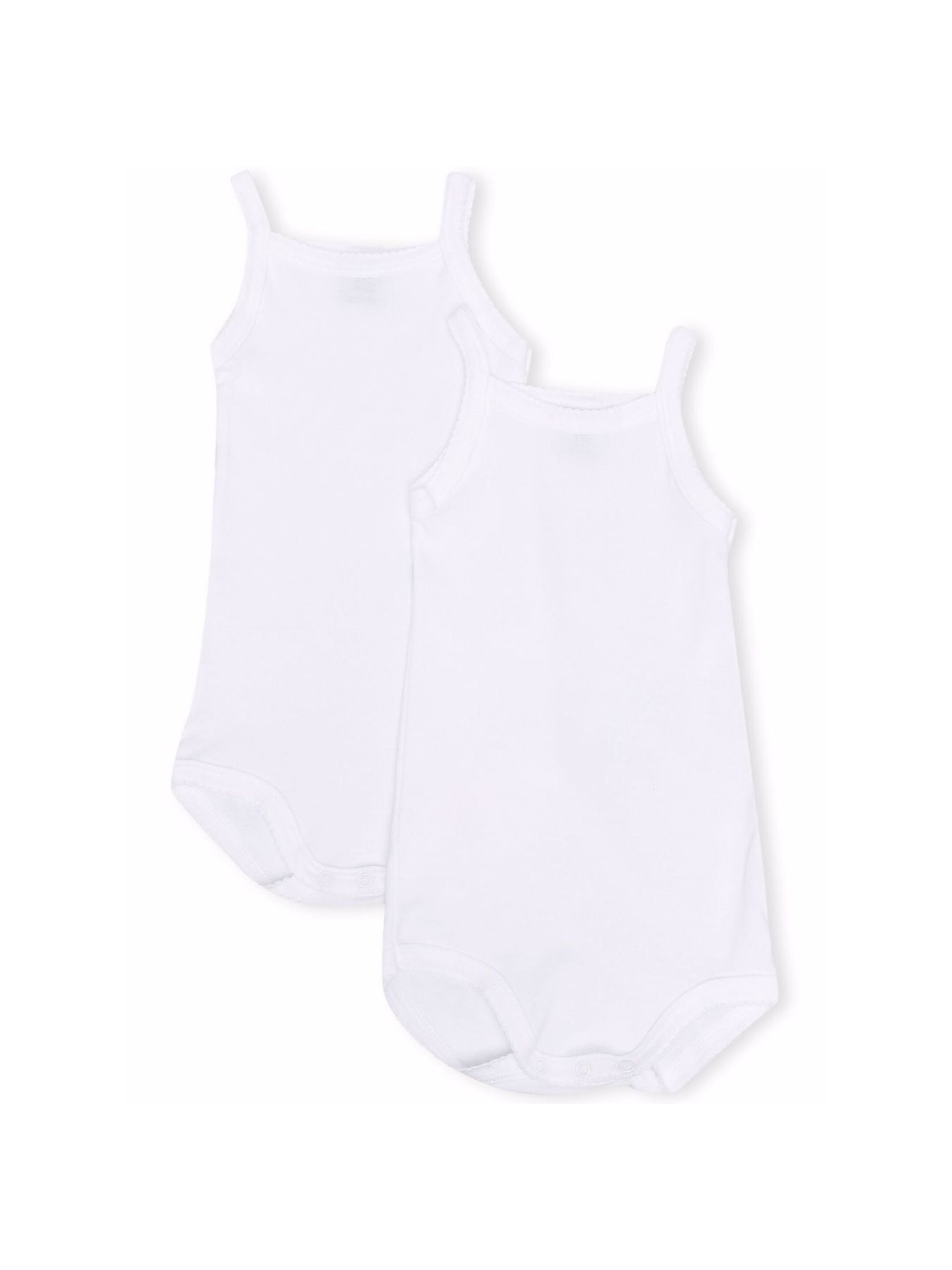Set di due tutine per neonati Petit Bateau bianche con spalline sottili A01T6 00 PETIT BATEAU KIDS