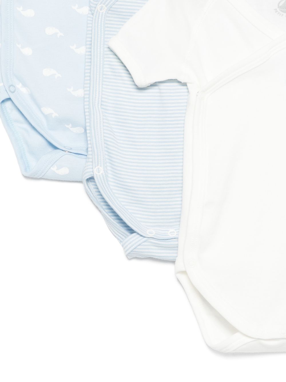 Set di tre tutine per neonato Petit Bateau azzurre con motivo balene A0FAR 00 PETIT BATEAU KIDS