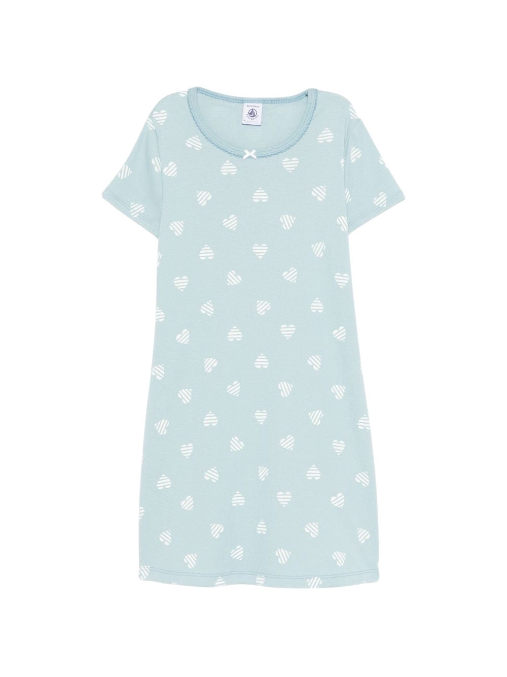 Camicia da notte per bambina Petit Bateau azzura con stampa a cuori A0FC6 01 PETIT BATEAU KIDS