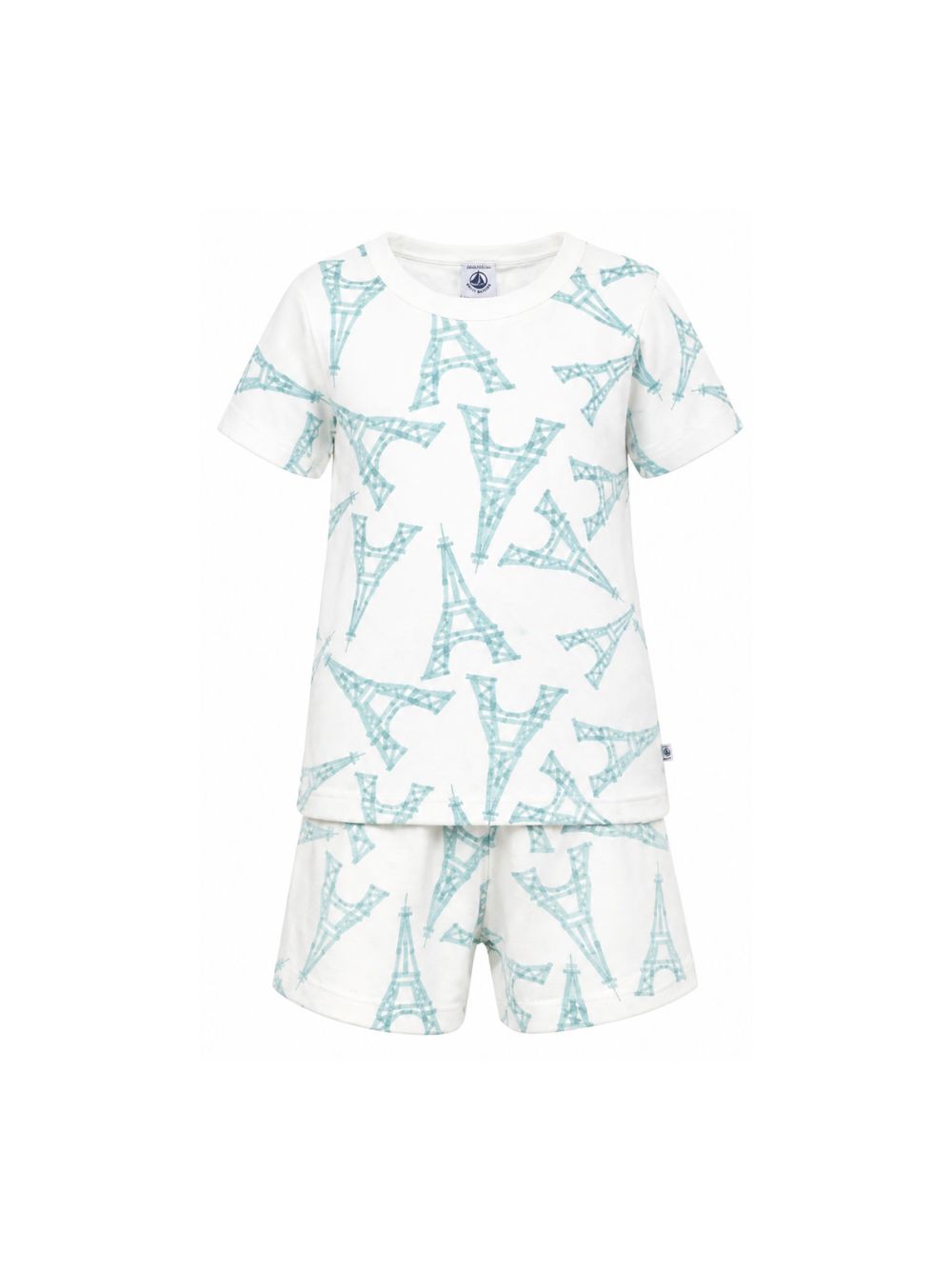 Pigiama per bambino Petit Bateau bianco con stampa torre eiffel A0FCJ 01 PETIT BATEAU KIDS