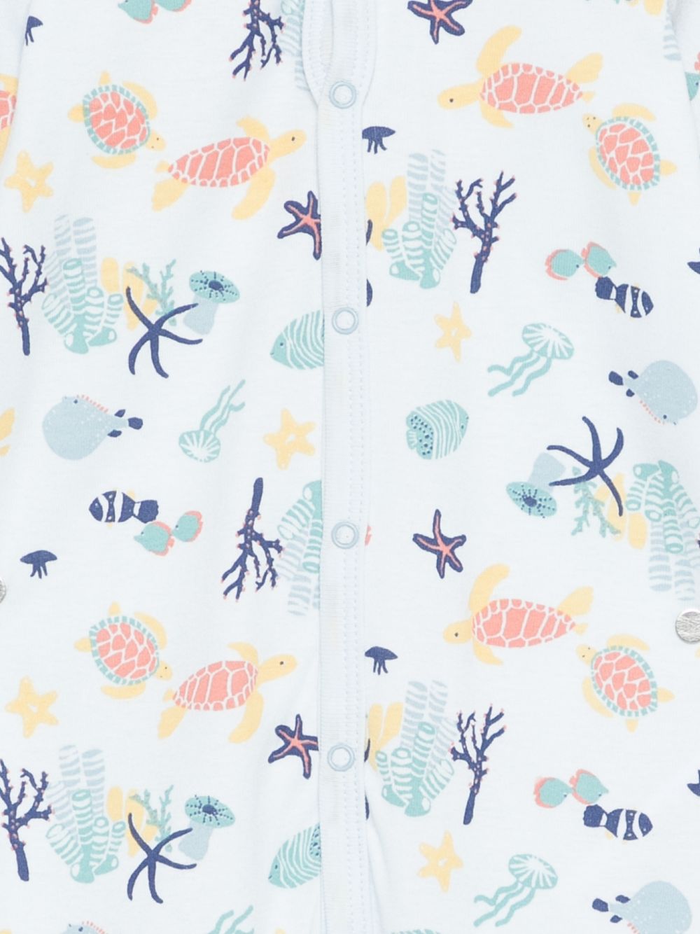 Tutina per neonati Petit Bateau azzurra con stampa grafica multicolore A0FD3 01 PETIT BATEAU KIDS