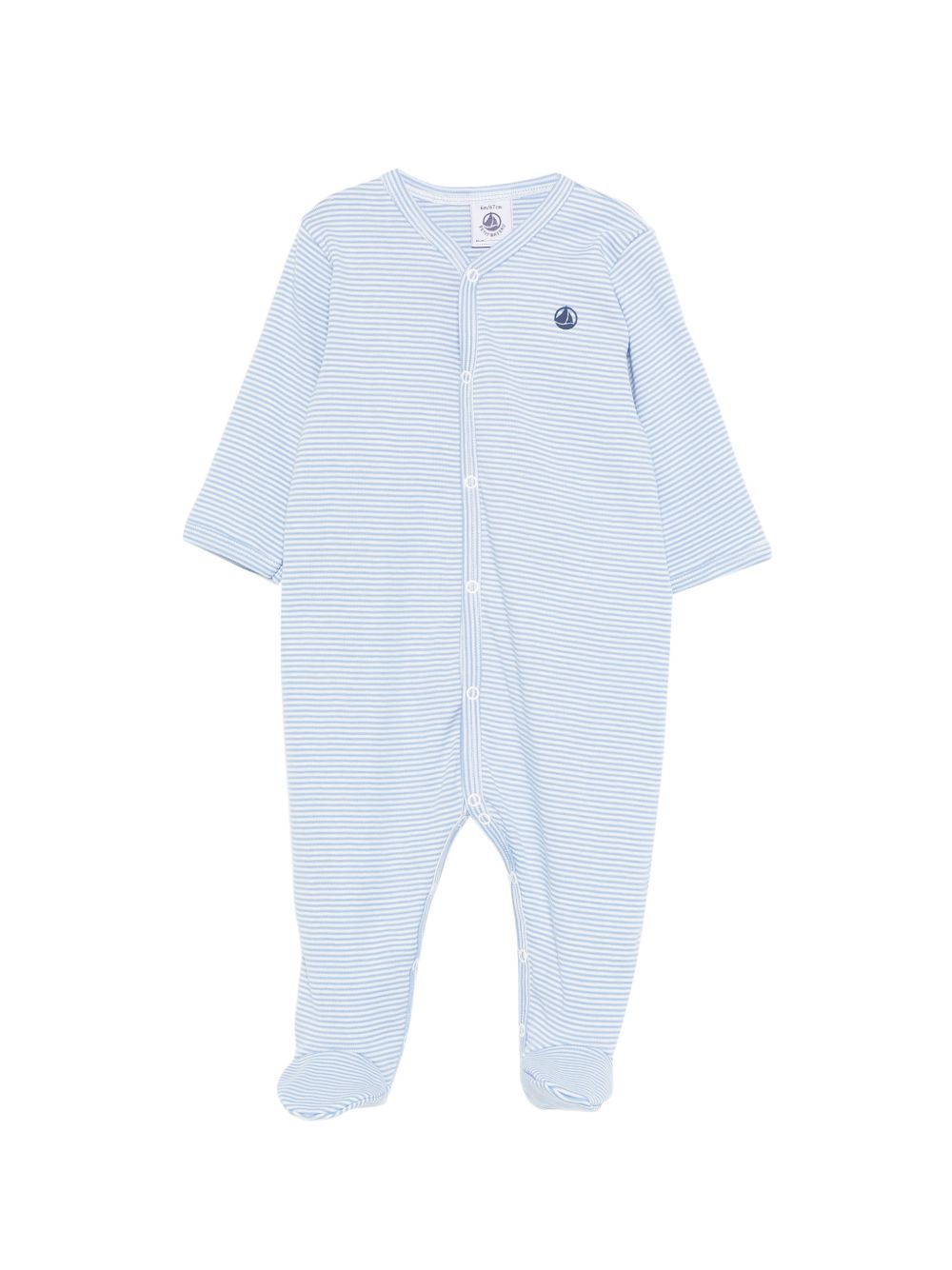 Pigiama per neonato Petit Bateau azzurro con chiusura con bottoni a pressioni A0FEX 01 PETIT BATEAU KIDS