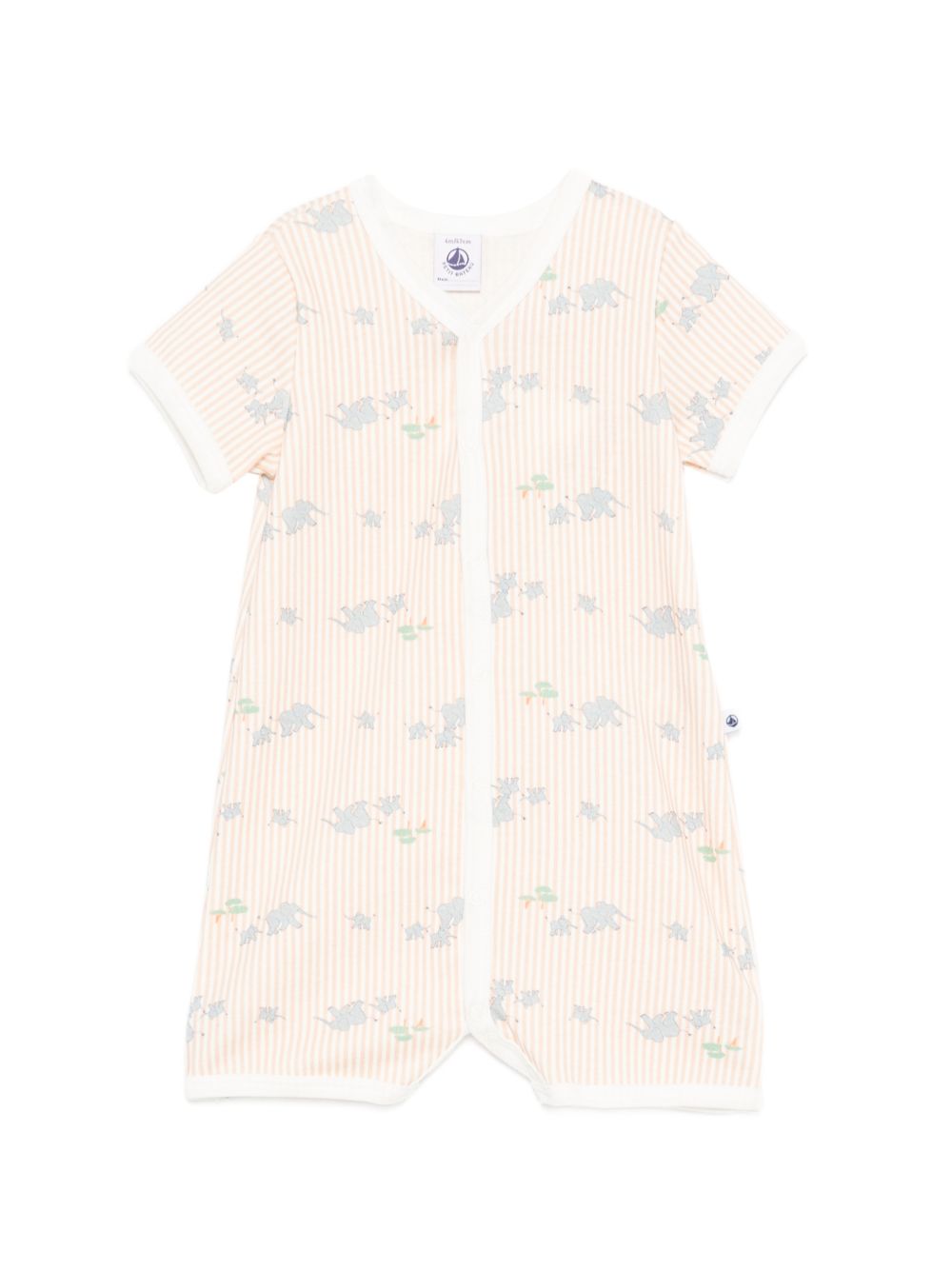 Tutina per neonato Petit Bateau arancione con design a righe verticali A0FIR 01 PETIT BATEAU KIDS