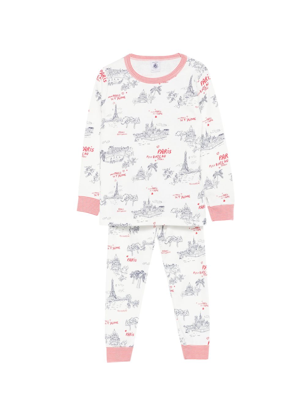 Set di due pigiami per bambino Petit Bateau bianco con stampa grafica all-over A0FQG 00 PETIT BATEAU KIDS