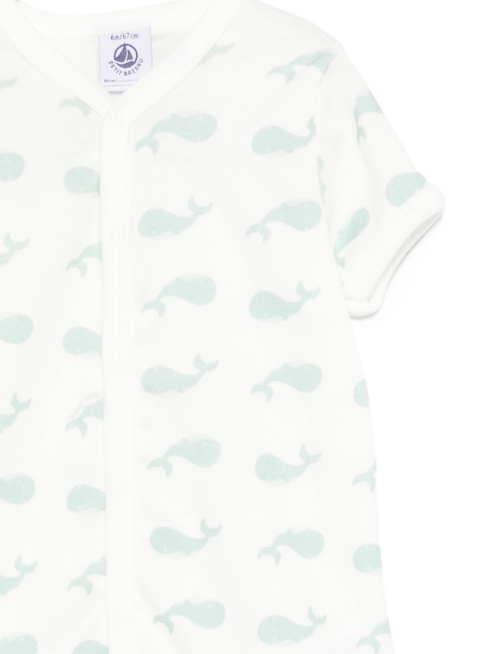 Tutina per neonato Petit Bateau bianca con stampa balene A0FS3 01 PETIT BATEAU KIDS