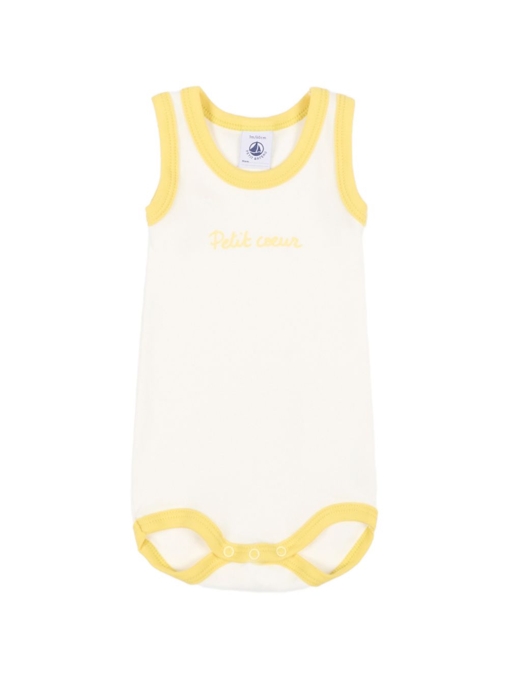 Set di tre body per neonati Petit Bateau bianco con bordi a contrasto A0FSL 00 PETIT BATEAU KIDS