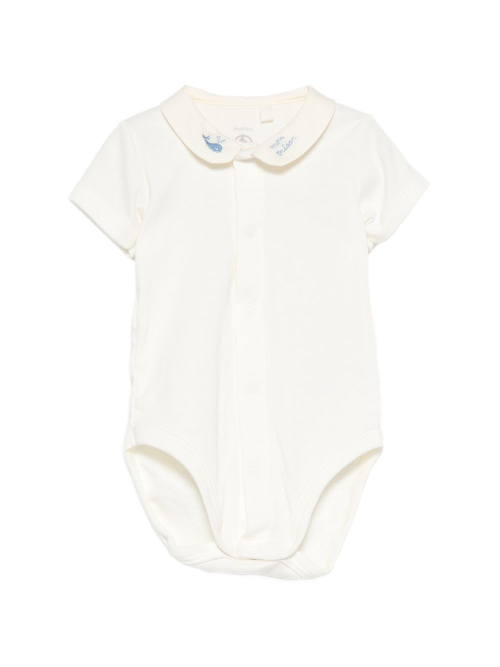 Tutina per neonati Petit Bateau beige con colletto ricamato A0FSV 01 PETIT BATEAU KIDS
