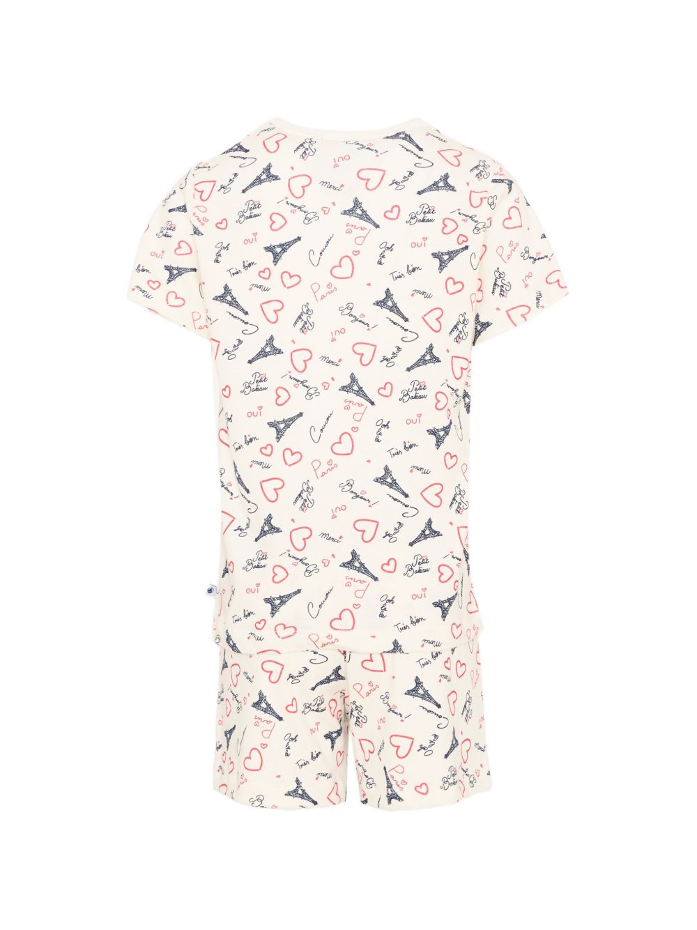 Pigiama per bambina Petit Bateau bianco opaco con motivo a cuore A0FV8 01 PETIT BATEAU KIDS