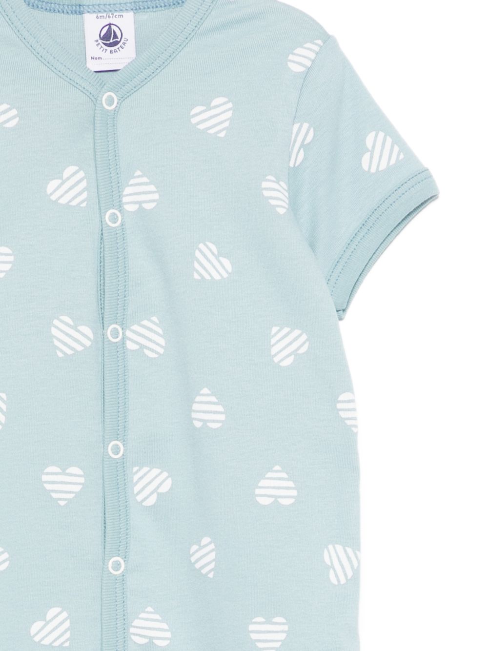 Tutina per neonato Petit Bateau azzurro con motivo a cuore A0FVD 01 PETIT BATEAU KIDS