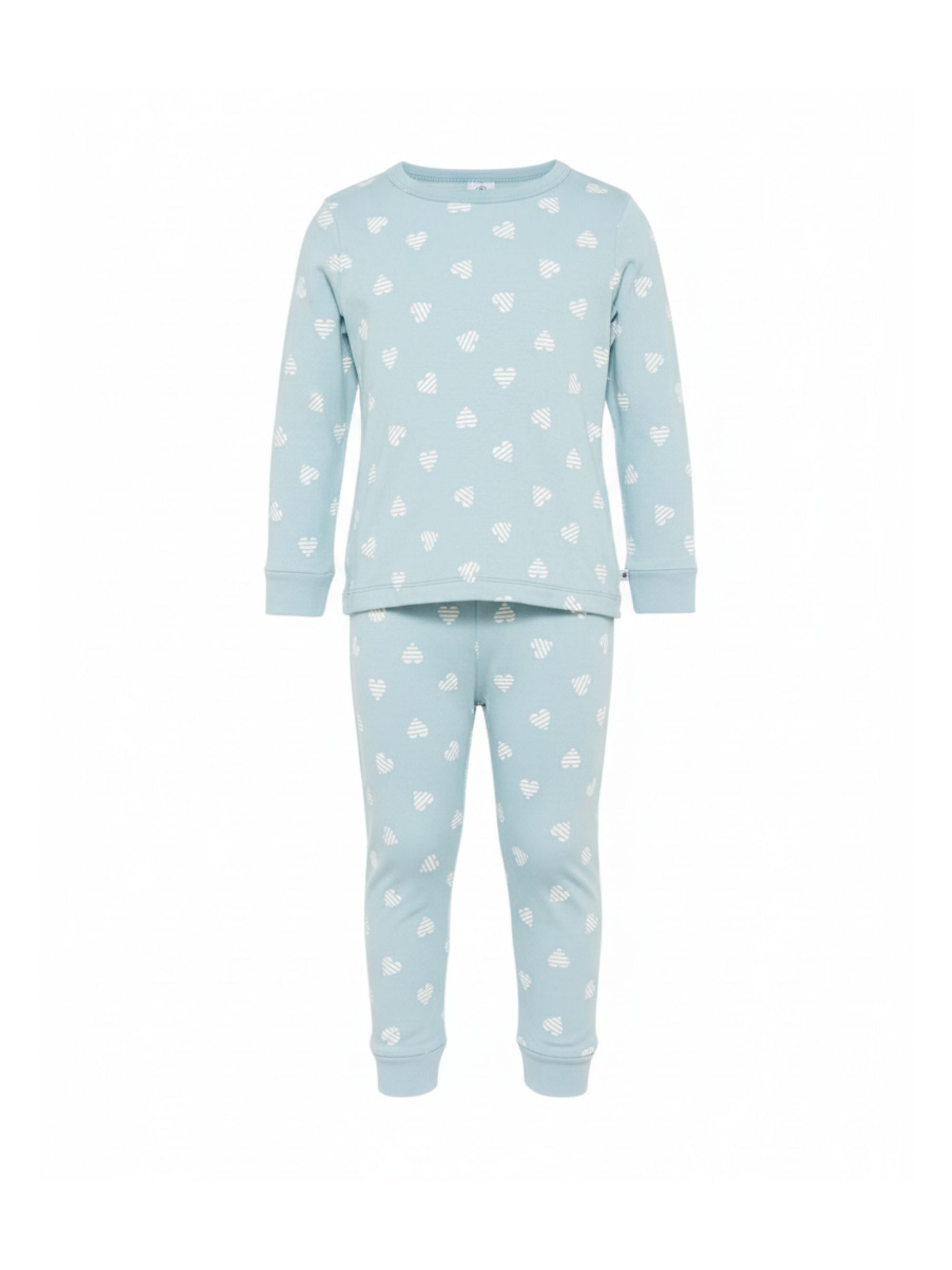 Pigiama per bambini Petit Bateau azzurro con stampa a cuori A0FYD 01 PETIT BATEAU KIDS