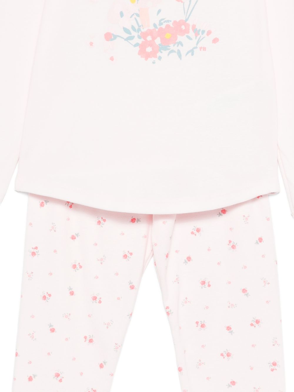 Pigiama per bambina Petit Bateau rosa con stampa floreale A0FYO 02 PETIT BATEAU KIDS