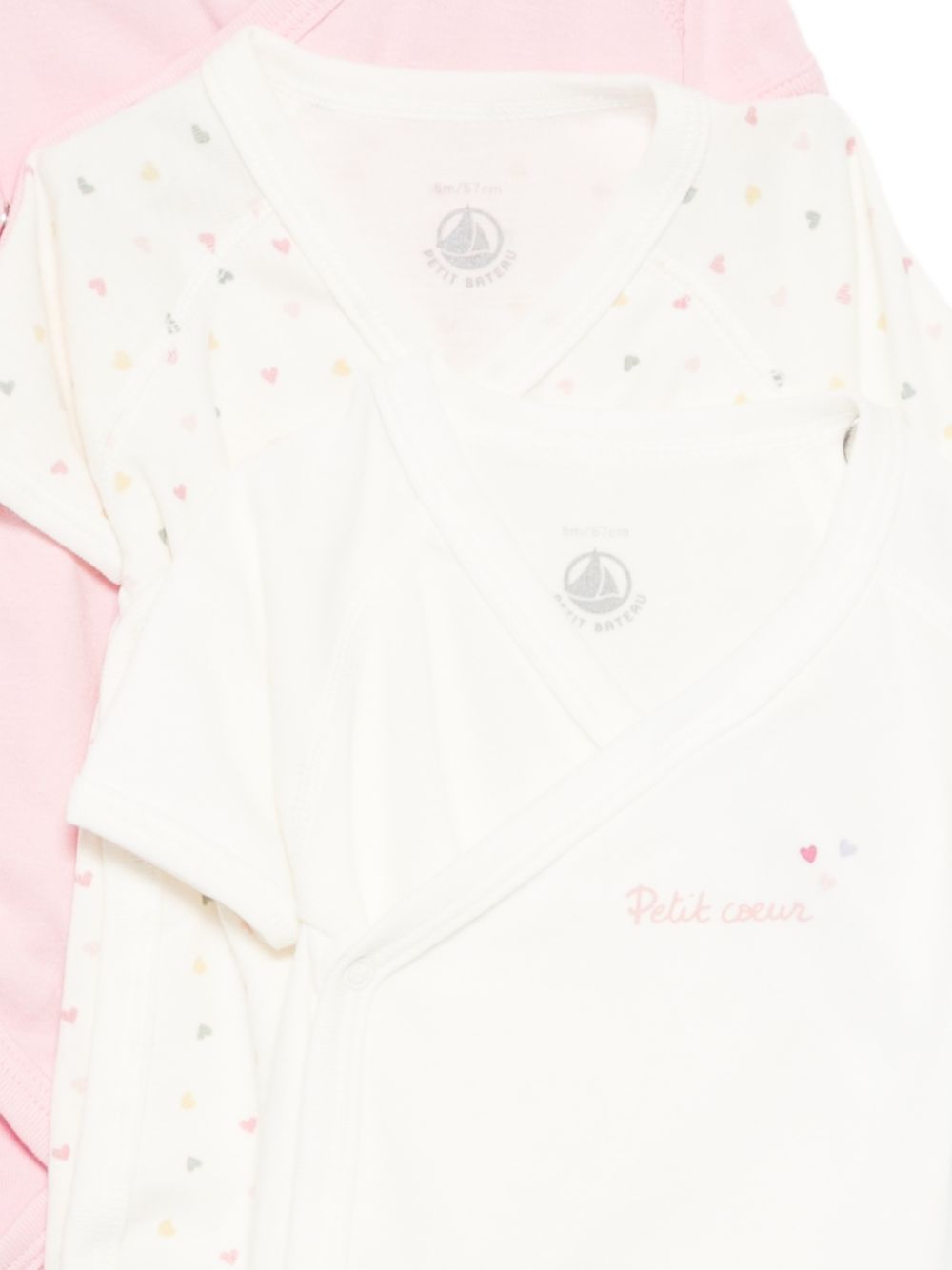 Set di tre tutine per neonata Petit Bateau multicolore a maniche corte A0FYS 00 PETIT BATEAU KIDS