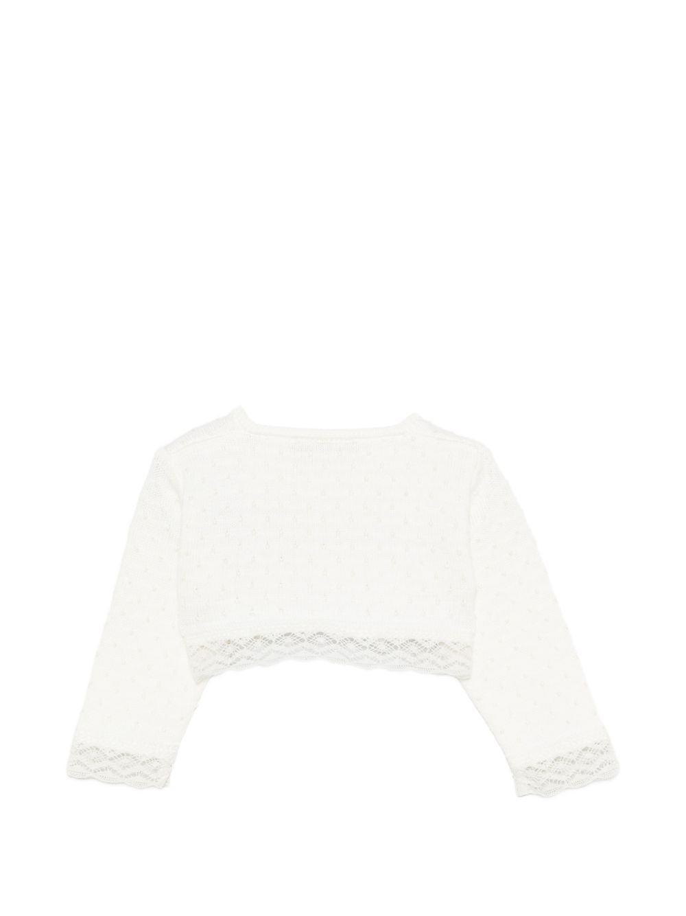 Cardigan per neonata Paz Radriguez bianco con finiture in pizzo 001-123245 6062 PaZ RODRIGUEZ KIDS