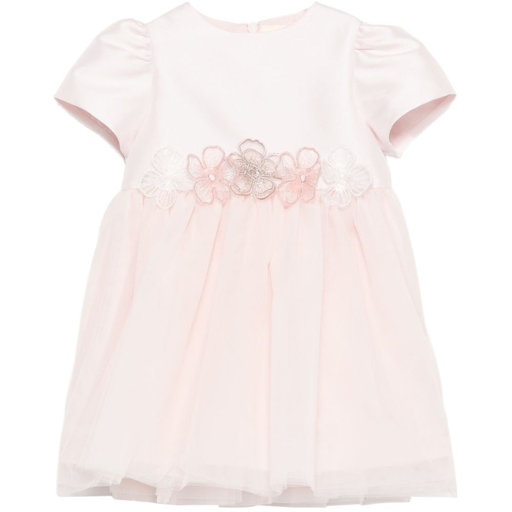 Abito per neonata Simonetta rosa con applicazione floreale SY1021 T0002 501 SIMONETTA KIDS
