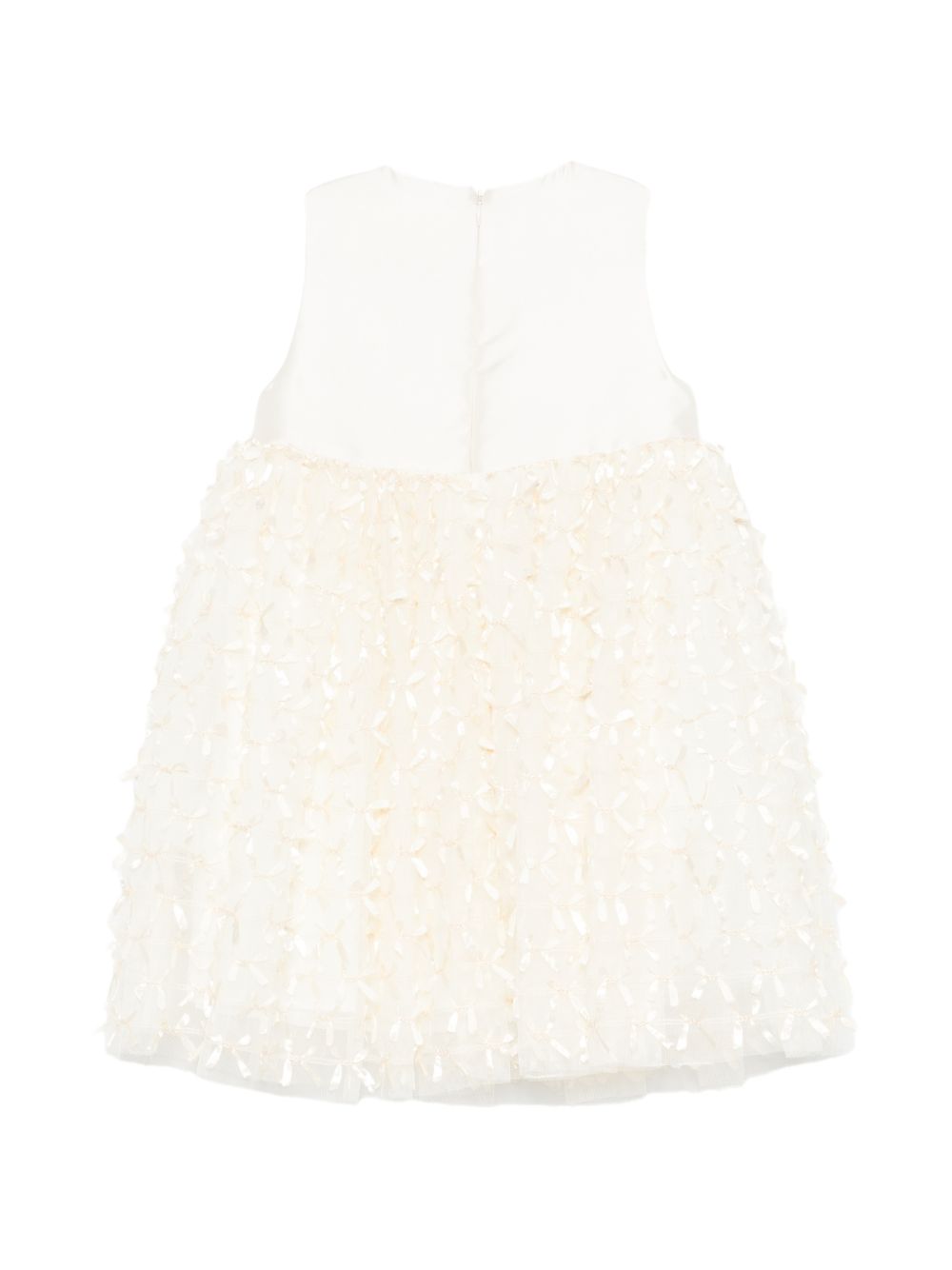 Abito per bambina Simonetta beige con applicazioni floreali SY1A32 T0102 137 SIMONETTA KIDS