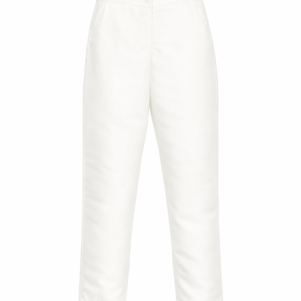 Pantaloni per bambina Simonetta bianco con tasche laterali SY6A61 S0251 102 SIMONETTA KIDS
