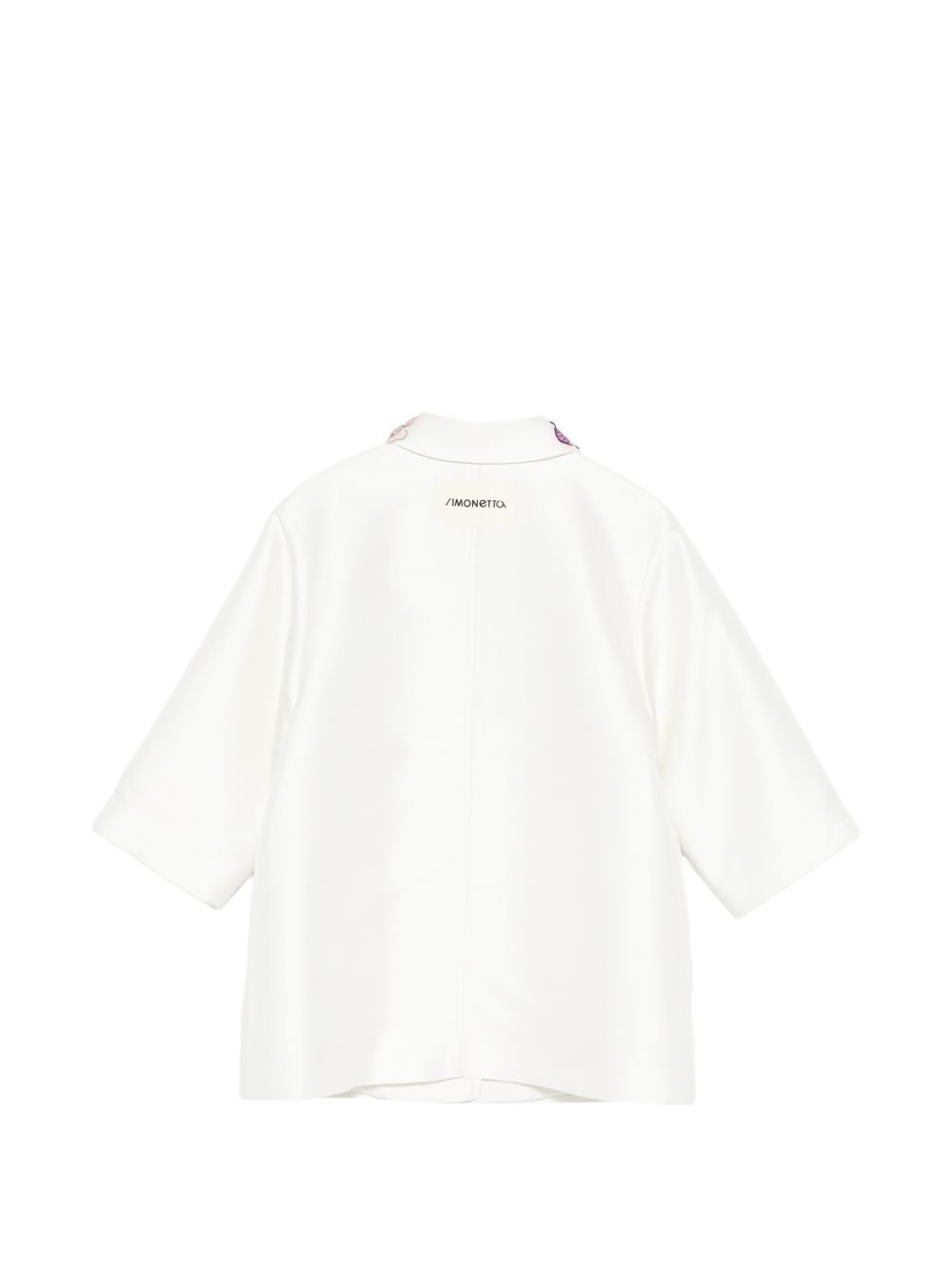 Cappotto per bambina Simonetta bianco sporco con appplicazioni floreali SY2A17 S0251 102MC SIMONETTA KIDS