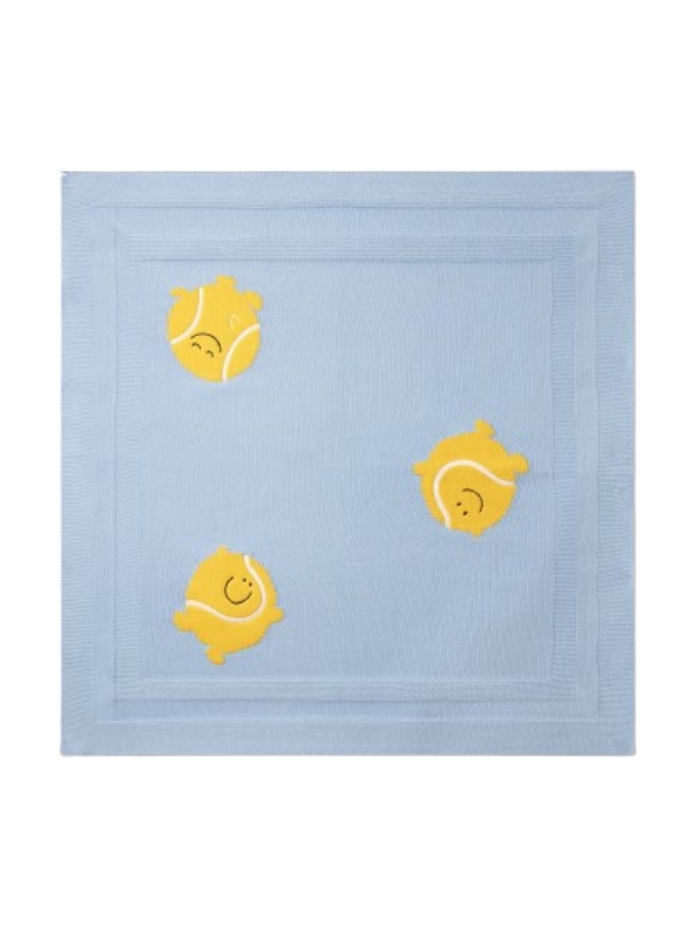Coperta per neonati Stella McCartney Kids azzurra con ricamo palline da tennis TY0510 Z2423 602 STELLA McCARTNEY KIDS