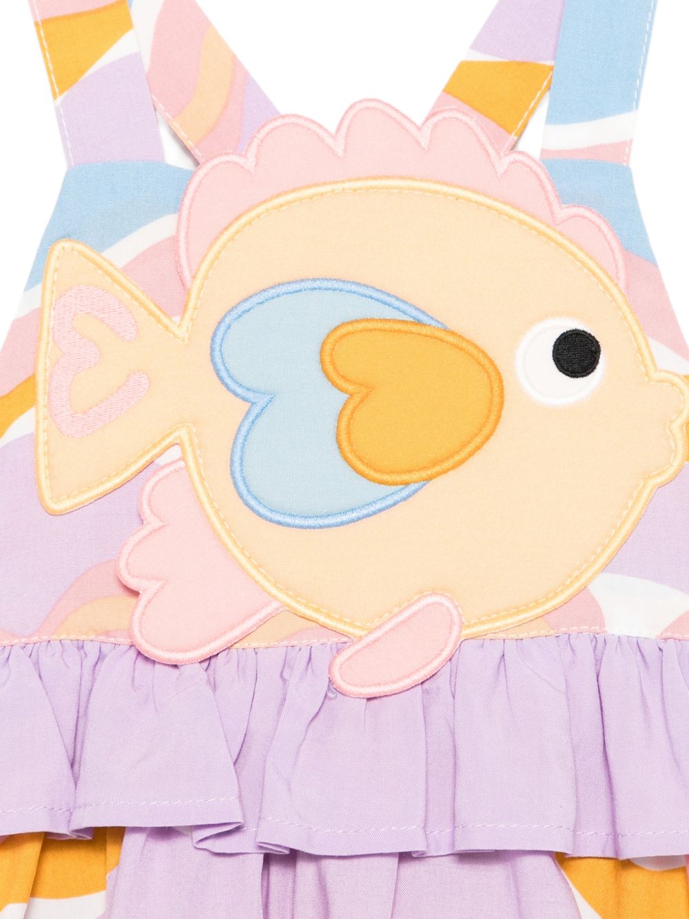Abito per neonata Stella McCartney Kids multicolore con applicazione pesciolino TY1092 Z3442 999MC STELLA McCARTNEY KIDS