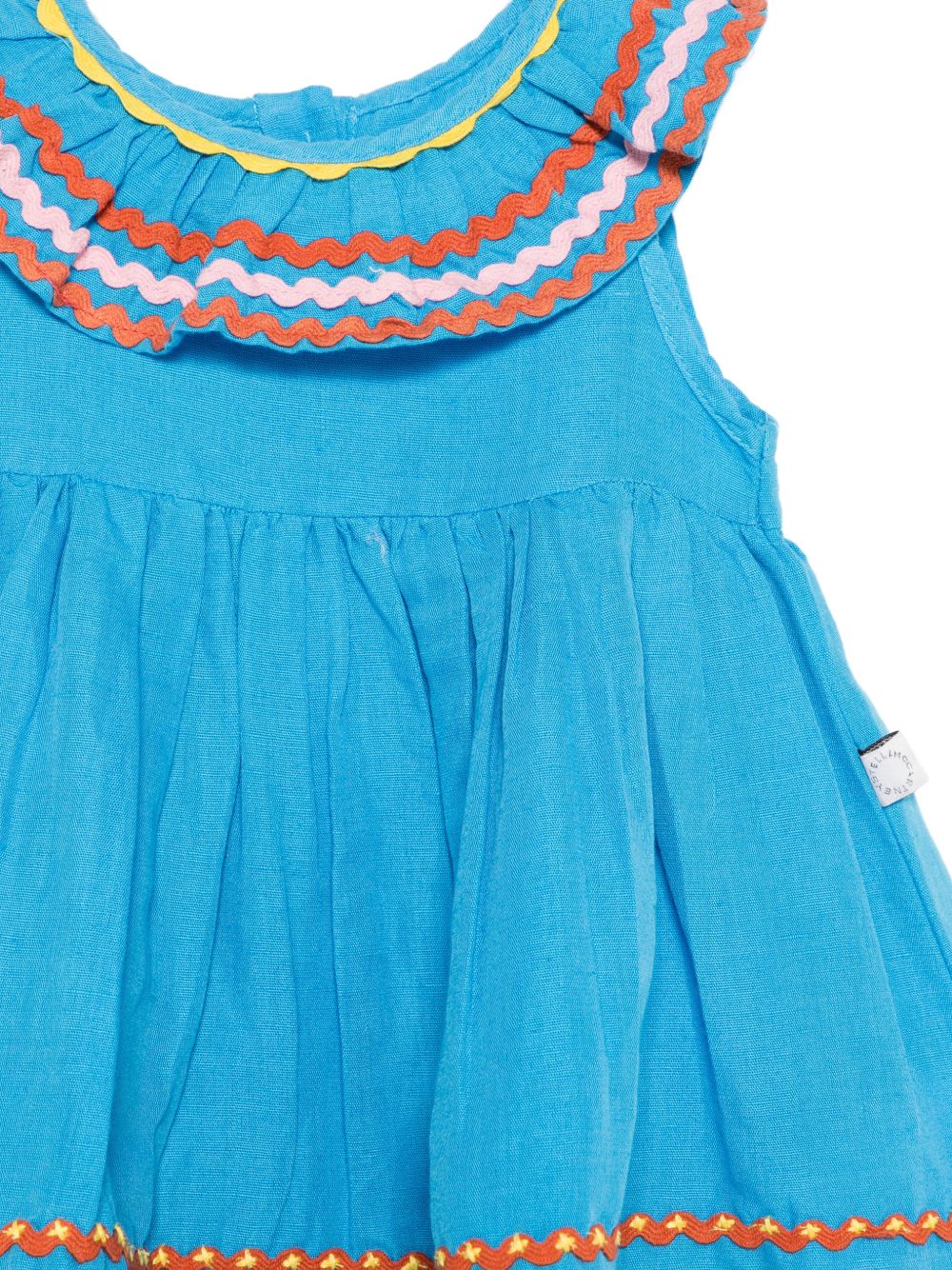 Abito per neonata Stella McCartney Kids blu con ruches sul colletto TY1152 Z0138 673 STELLA McCARTNEY KIDS