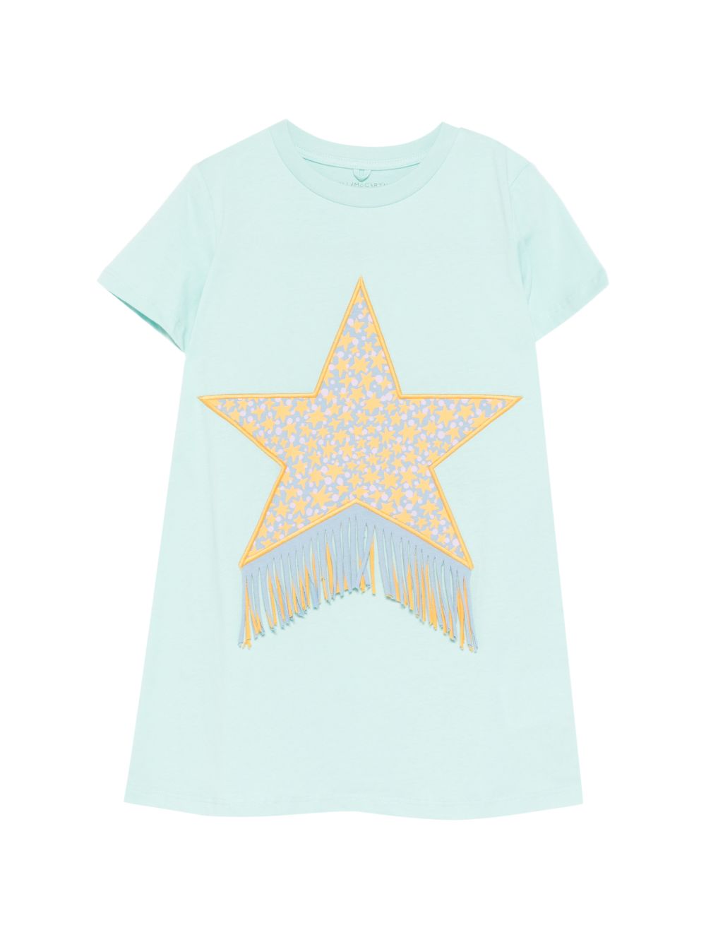 Abito per bambina Stella McCartney Kids azzurro con stella sul davanti TY1A91 Z0434 683 STELLA McCARTNEY KIDS