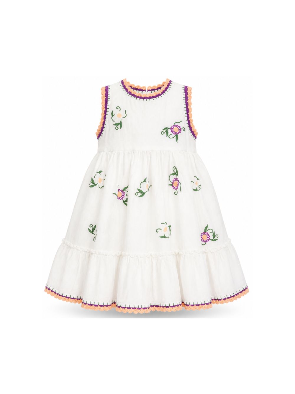Abito per bambina Stella McCartney Kids bianco con fiori ricamati TY1E62 Z0138 101 STELLA McCARTNEY KIDS