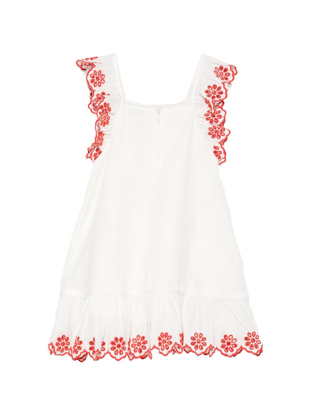 Abito per bambina Stella McCartney Kids bianco con decorazioni floreali rosse TY1E72 Z0138 101 STELLA McCARTNEY KIDS