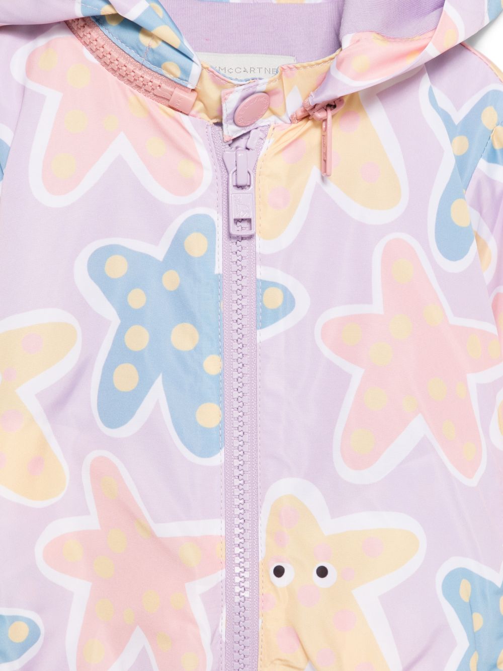 Giubbino per neonata Stella McCartney Kids viola con stampa stelle marine all-over TY2017 Z3597 539MC STELLA McCARTNEY KIDS