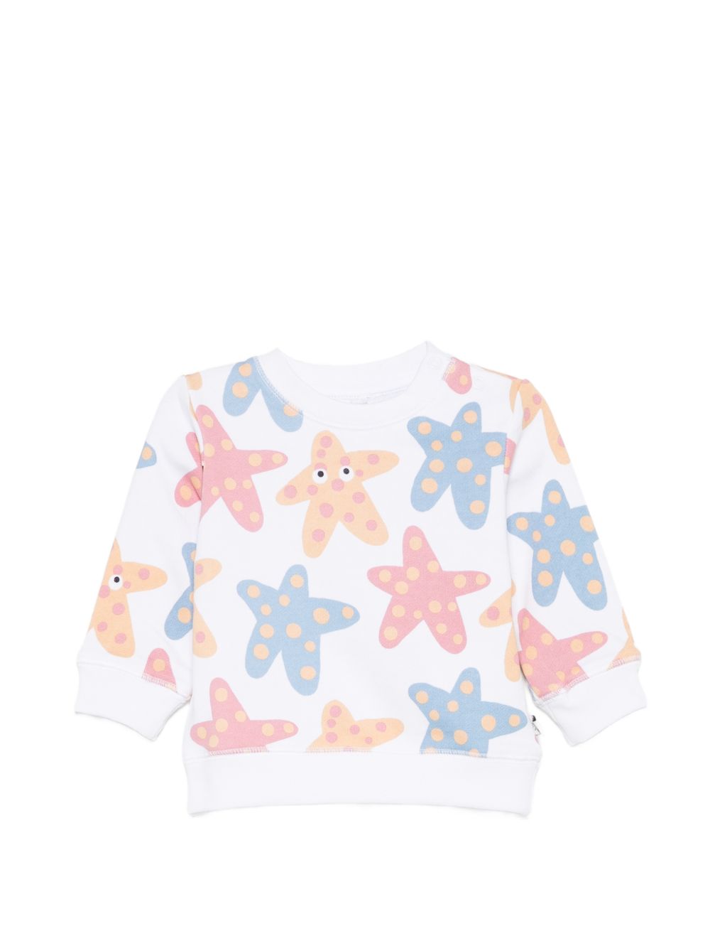 Felpa per neonati Stella McCartney Kids bianca con stampa grafica stelle marine TY4070 Z3572 100MC STELLA McCARTNEY KIDS