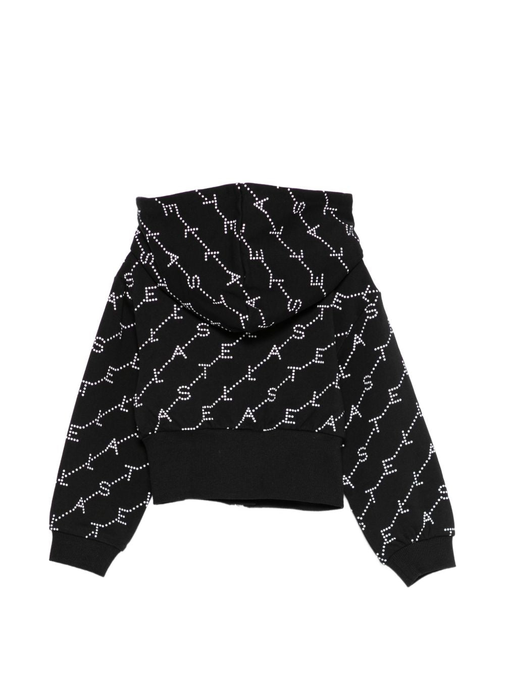 Felpa per bambina Stella McCartney Kids nera con stampa logo all-over TY4B50 Z3477 930BC STELLA McCARTNEY KIDS