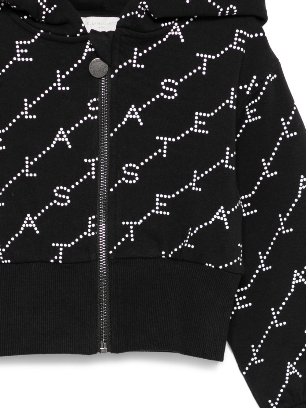 Felpa per bambina Stella McCartney Kids nera con stampa logo all-over TY4B50 Z3477 930BC STELLA McCARTNEY KIDS