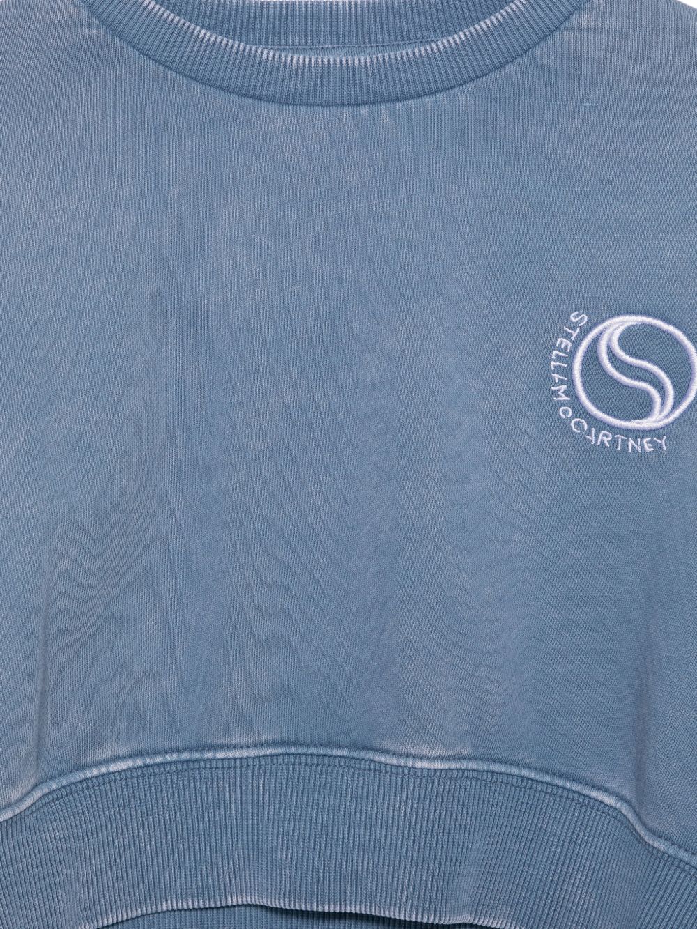 Felpa per bambina Stella McCartney Kids blu girocollo con logo TY4B90 Z0499 668 STELLA McCARTNEY KIDS