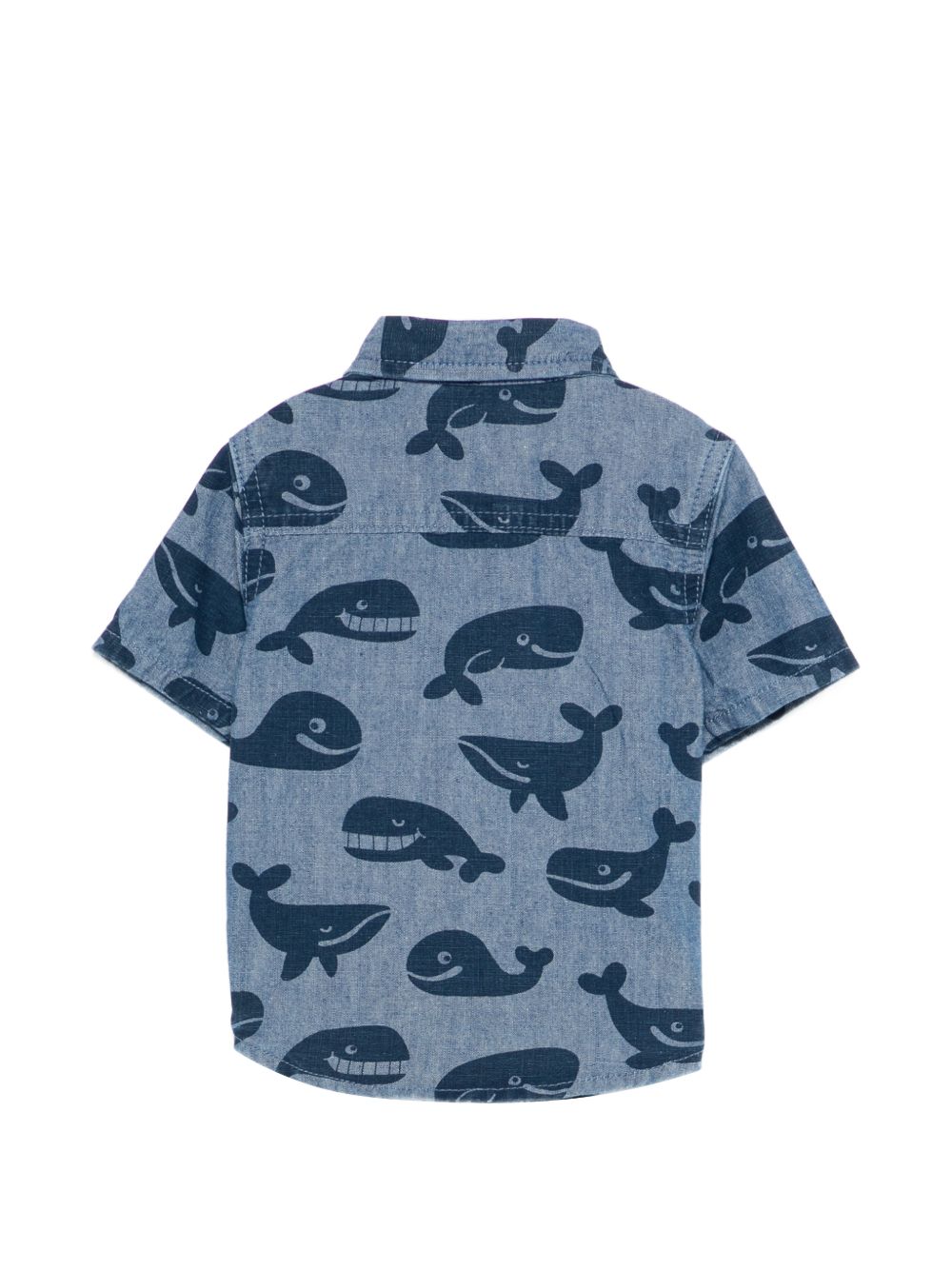 Camicia per neonato Stella McCartney Kids in denim con stampa balene TY5511 Z3621 606BL STELLA McCARTNEY KIDS
