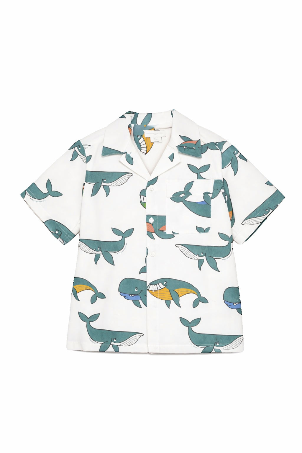 Camicia per bambino Stella McCartney Kids bianca con stampa balene TY5P71 Z3553 101MC STELLA McCARTNEY KIDS