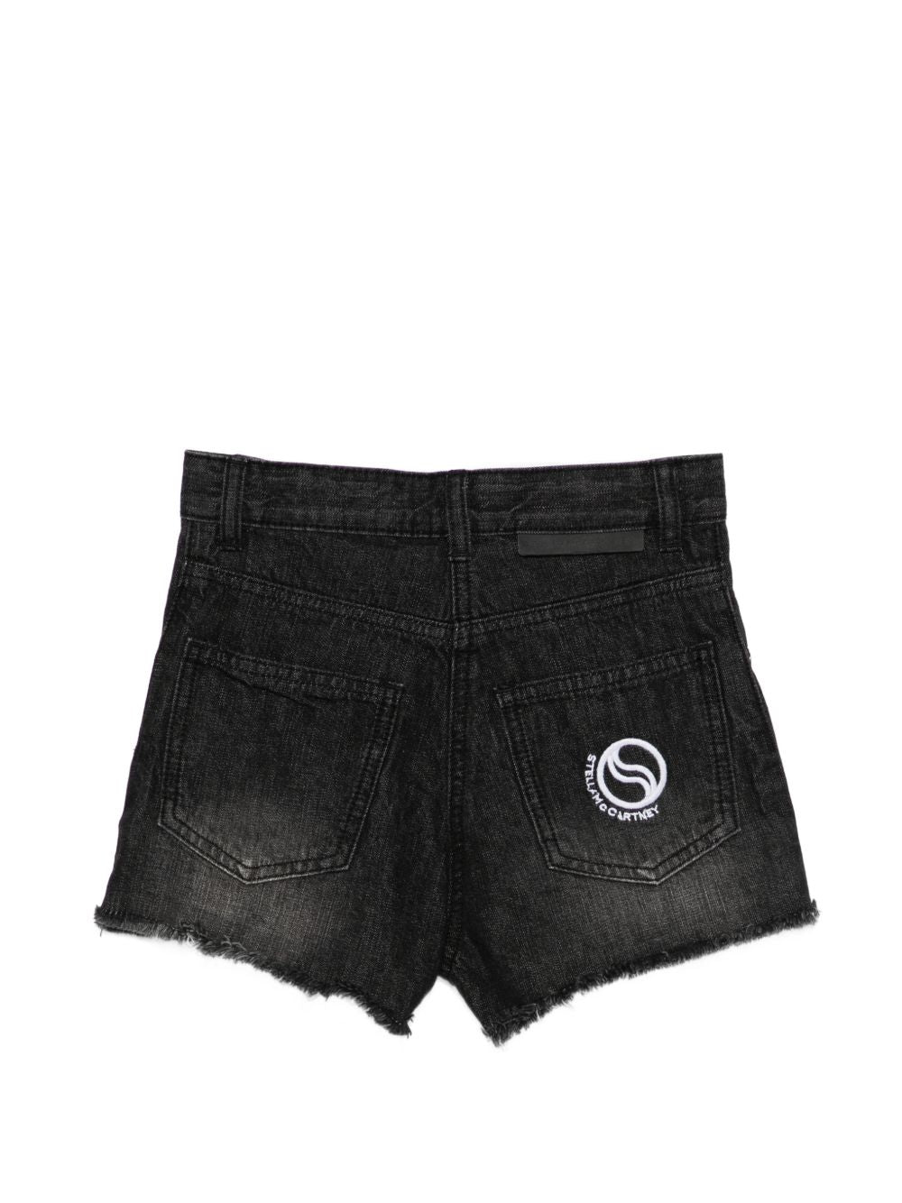 Shorts per bambina Stella McCartney Kids nero con bordi sfrangiati TY6D69 Z3543 930 STELLA McCARTNEY KIDS