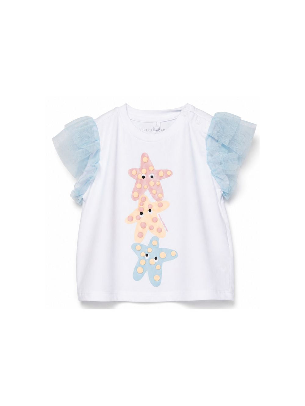 T-shirt per neonata Stella McCartney Kids bianca con motivo stella marina TY8071 Z0434 100 STELLA McCARTNEY KIDS
