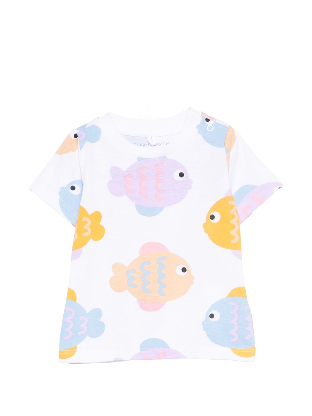 T-shirt per neonati Stella McCartney Kids bianca con stampa grafica pesciolini TY8081 Z3573 100MC STELLA McCARTNEY KIDS