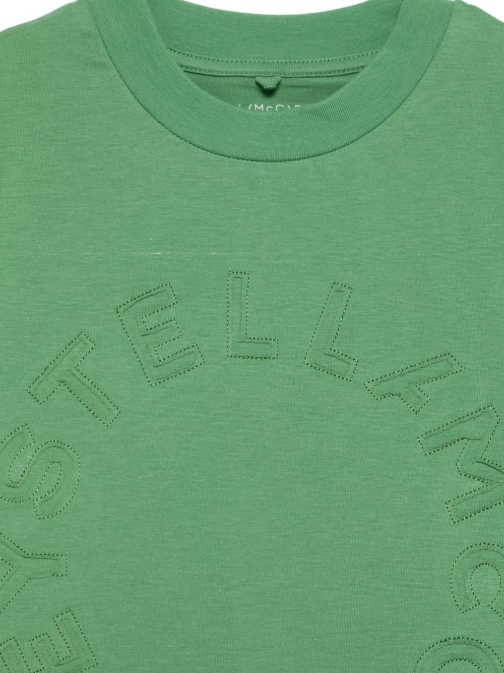 T-shirt per bambino Stella McCartney Kids verde con logo in rilievo TY8S21 Z0434 714 STELLA McCARTNEY KIDS