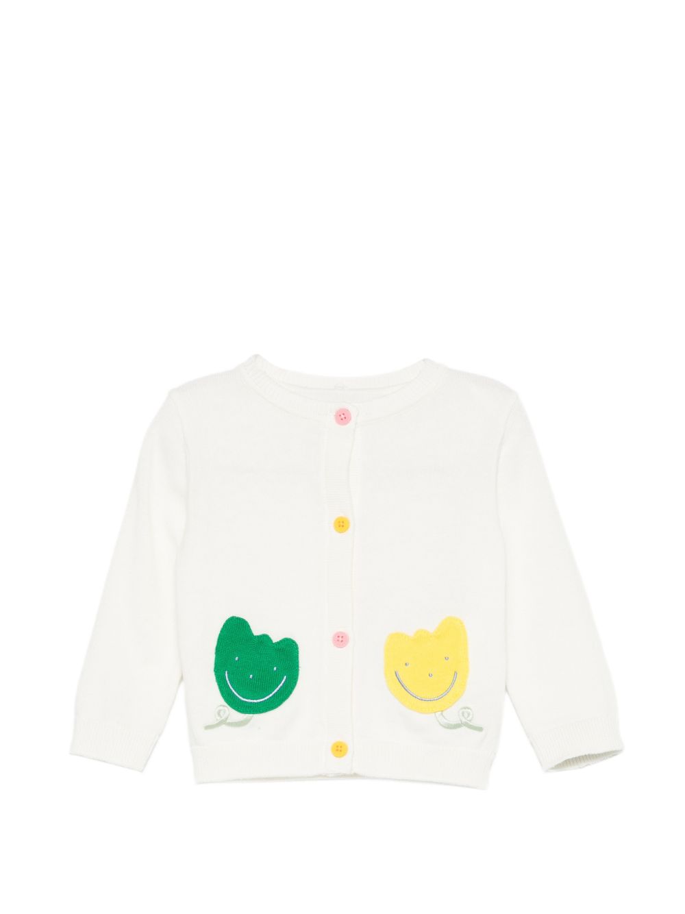 Cardigan per neonata Stella McCartney Kids bianco con applicazioni TY9120 Z1876 101 STELLA McCARTNEY KIDS