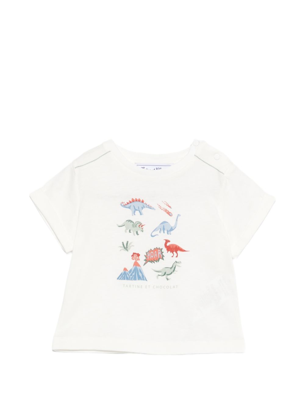T-shirt per neonato Tartine Et Chocolat bianca con stampa grafica dinosauri CC10031 13 TArtine & Chocolat KIDS