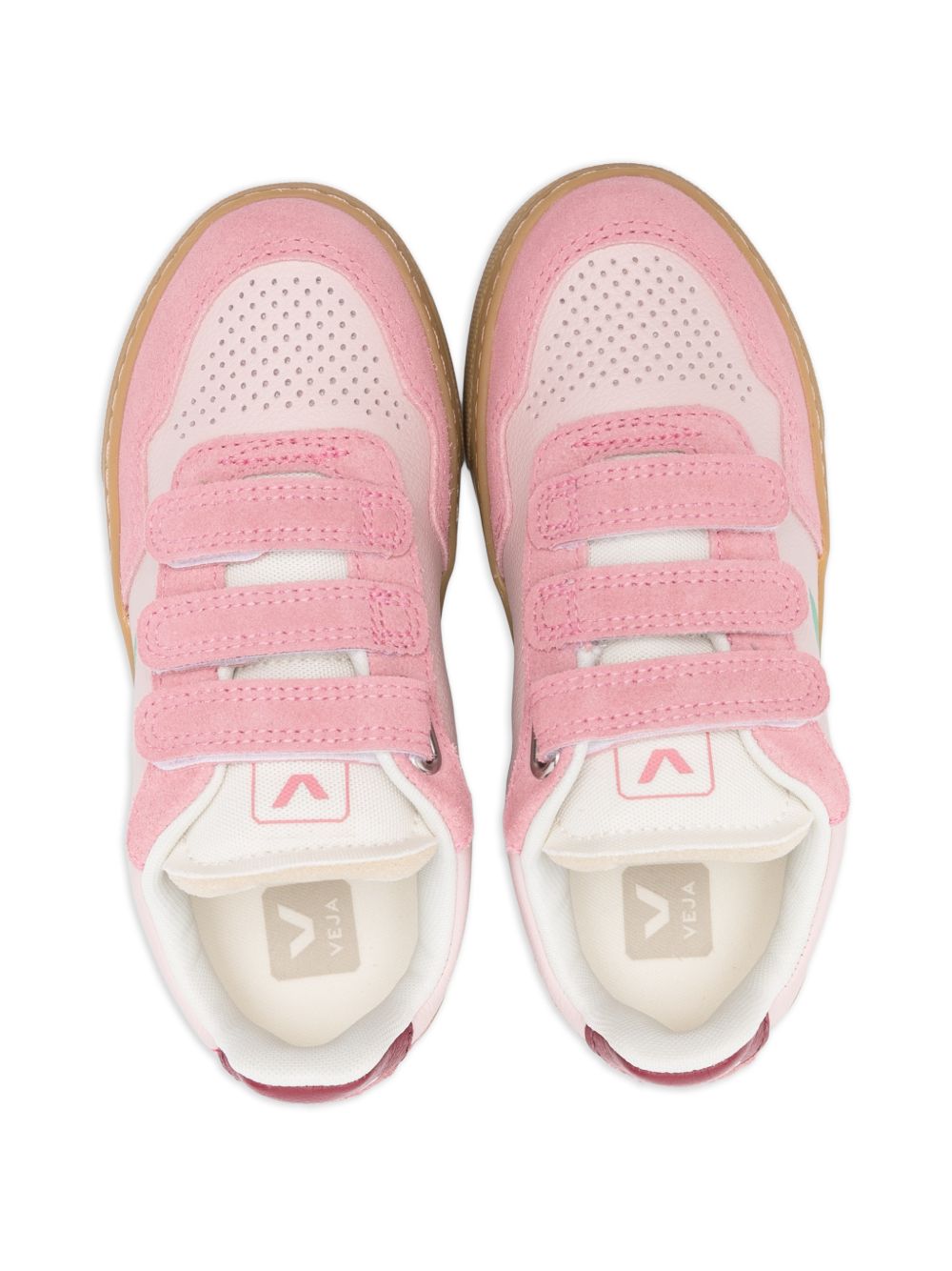 Sneakers V-10 per bambina Veja Kids rosa con chiusura a strappo SX2021515 V-90 PETALE MARY TAG NATURAL VEJA KIDS