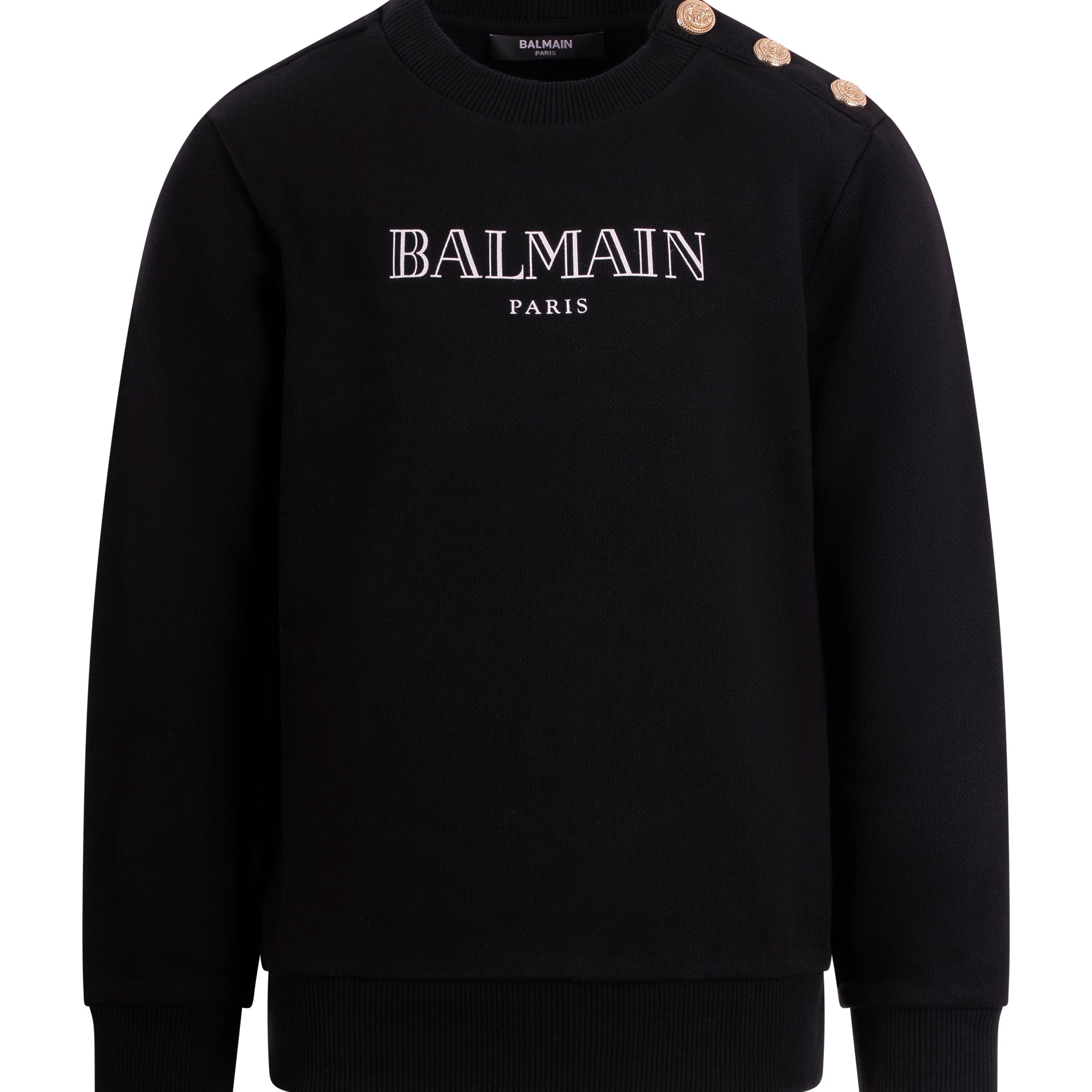 Felpa per bambino Balmain Kids nera con logo sul davanti BY4P20 Z3183 930BC BALMAIN KIDS