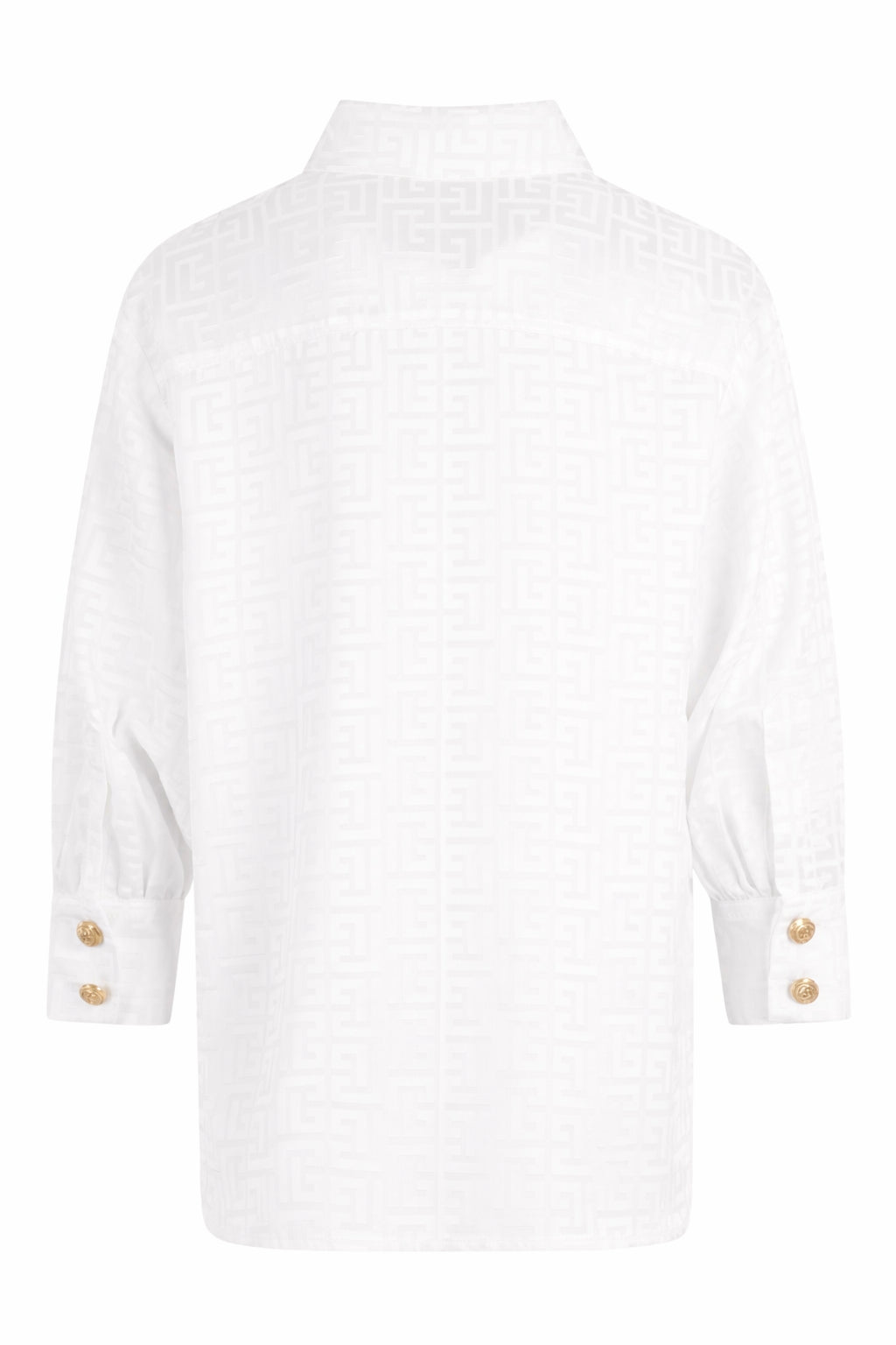 Camicia per bambino Balmain Kids bianca con stampa monogramma all-over BY5A30 S0192 102 BALMAIN KIDS