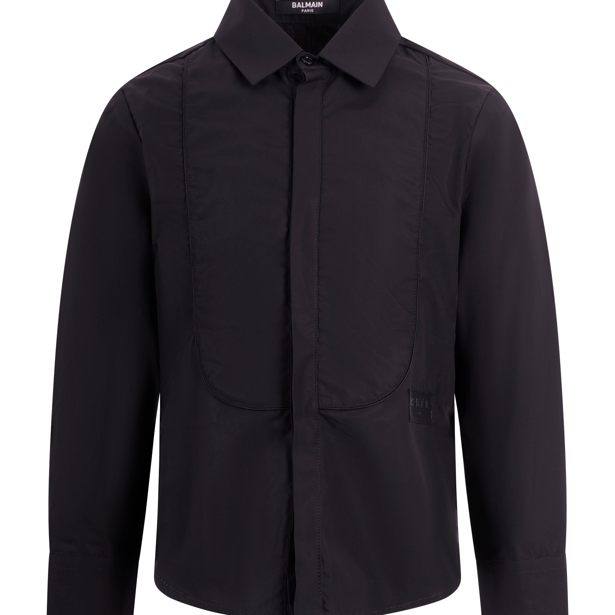 Camicia per bambino Balmain Kids nera con dettaglio bavero BY5P20 P0562 930NE BALMAIN KIDS