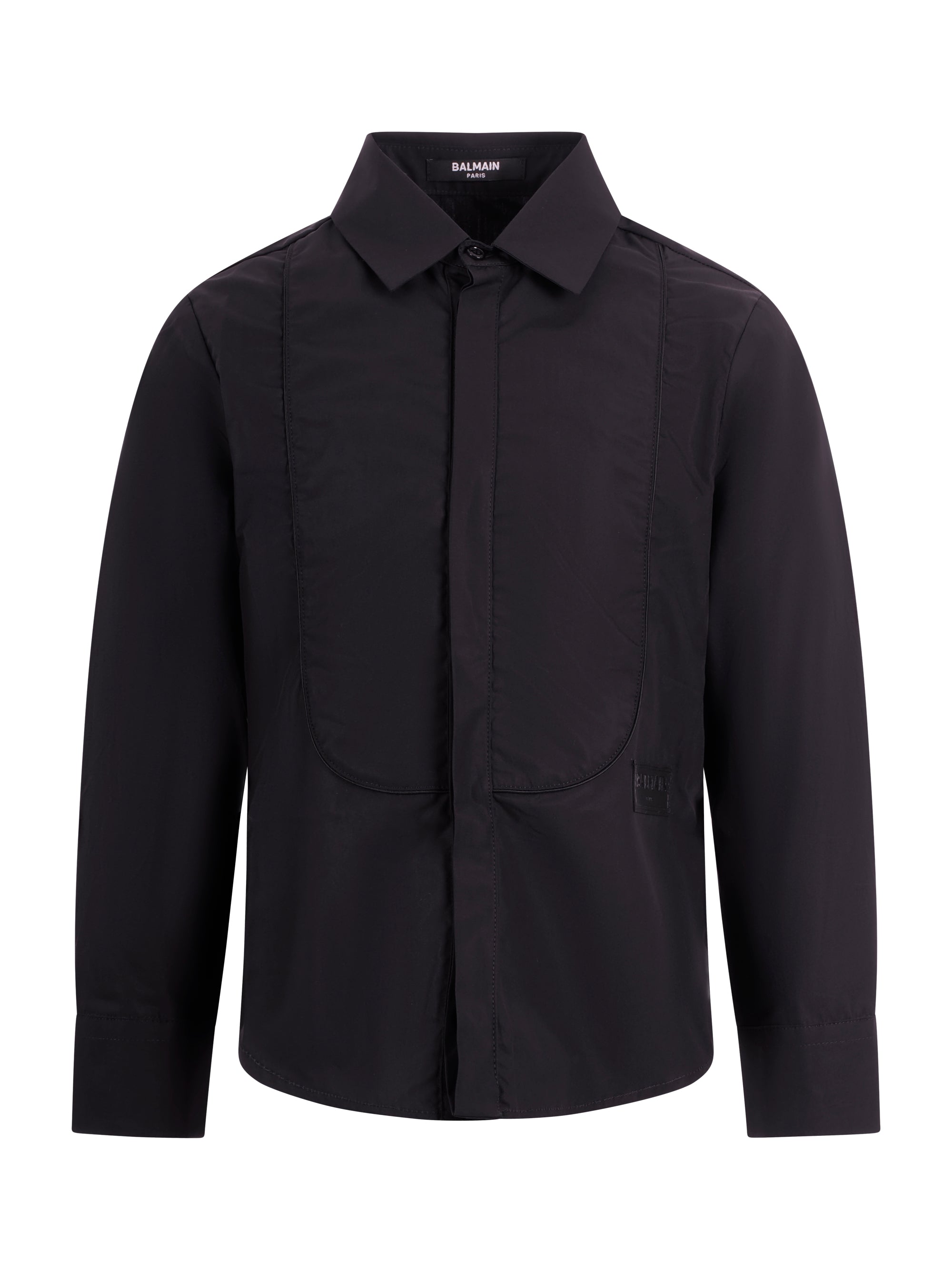 Camicia per bambino Balmain Kids nera con dettaglio bavero BY5P20 P0562 930NE BALMAIN KIDS