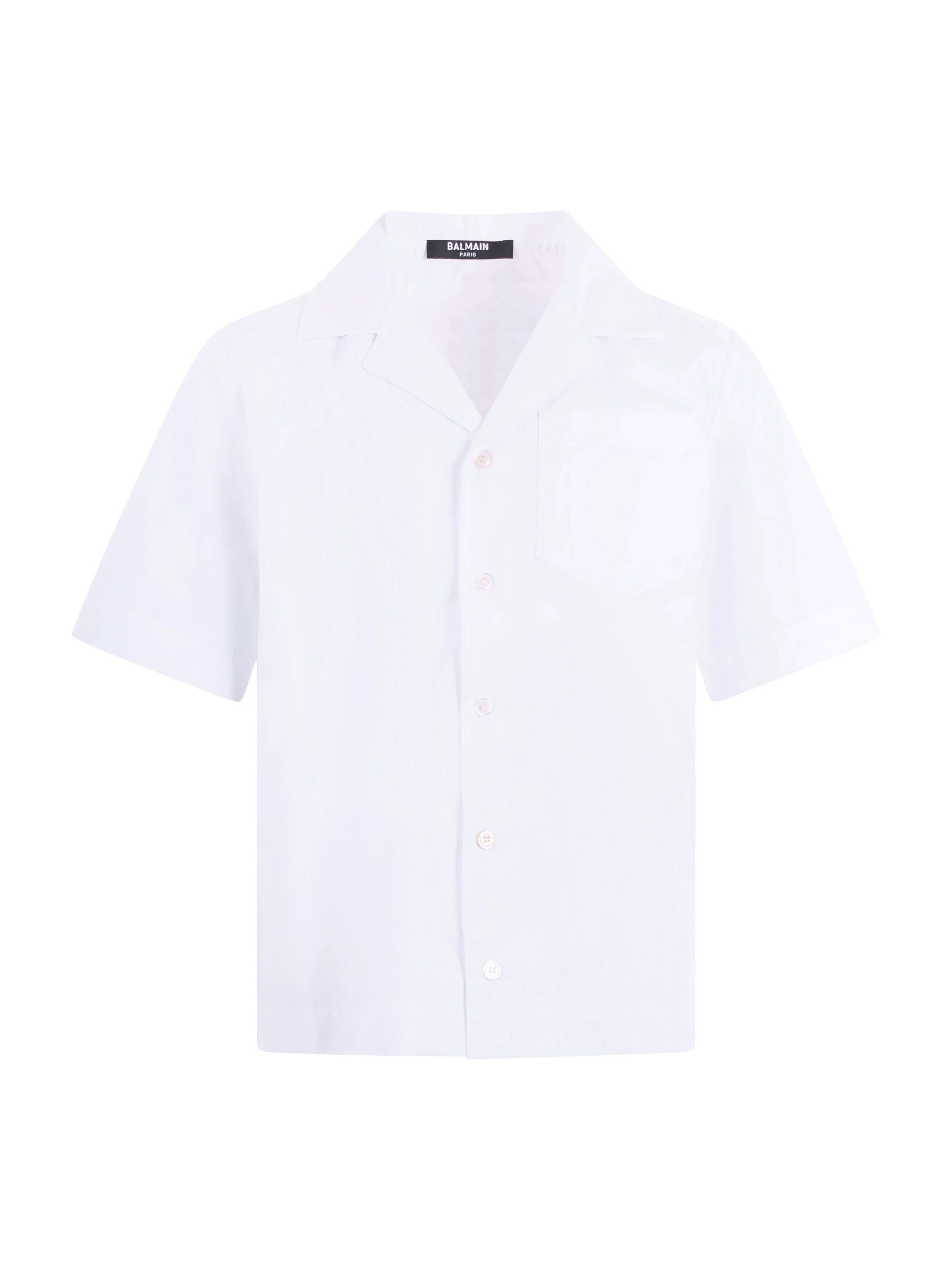 Camicia per bambino Balmain Kids bianca con taschino sul davanti BY5P41 P0562 100 BALMAIN KIDS