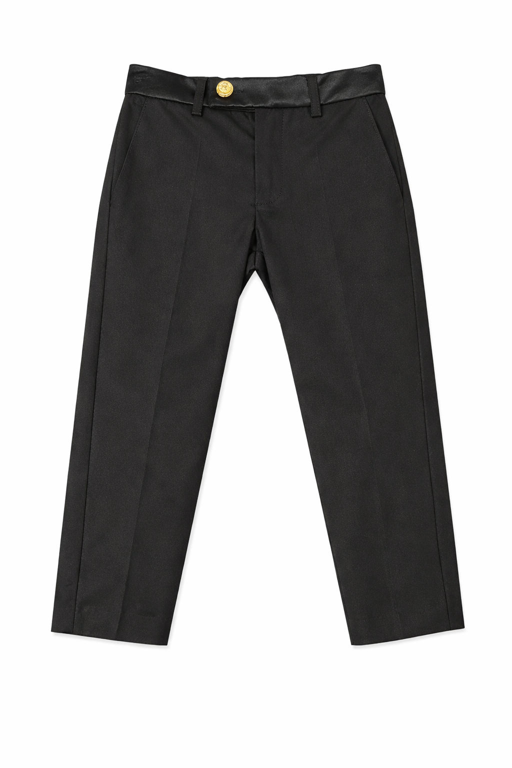 Pantaloni per bambino Balmain Kids neri con dettaglio bottone dorato BY6P70 P0484 930 BALMAIN KIDS